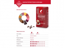 Кофе в зернах Julius Meinl President Classic Collection (Юлиус Майнл Президент)  250 г, вакуумная упаковка